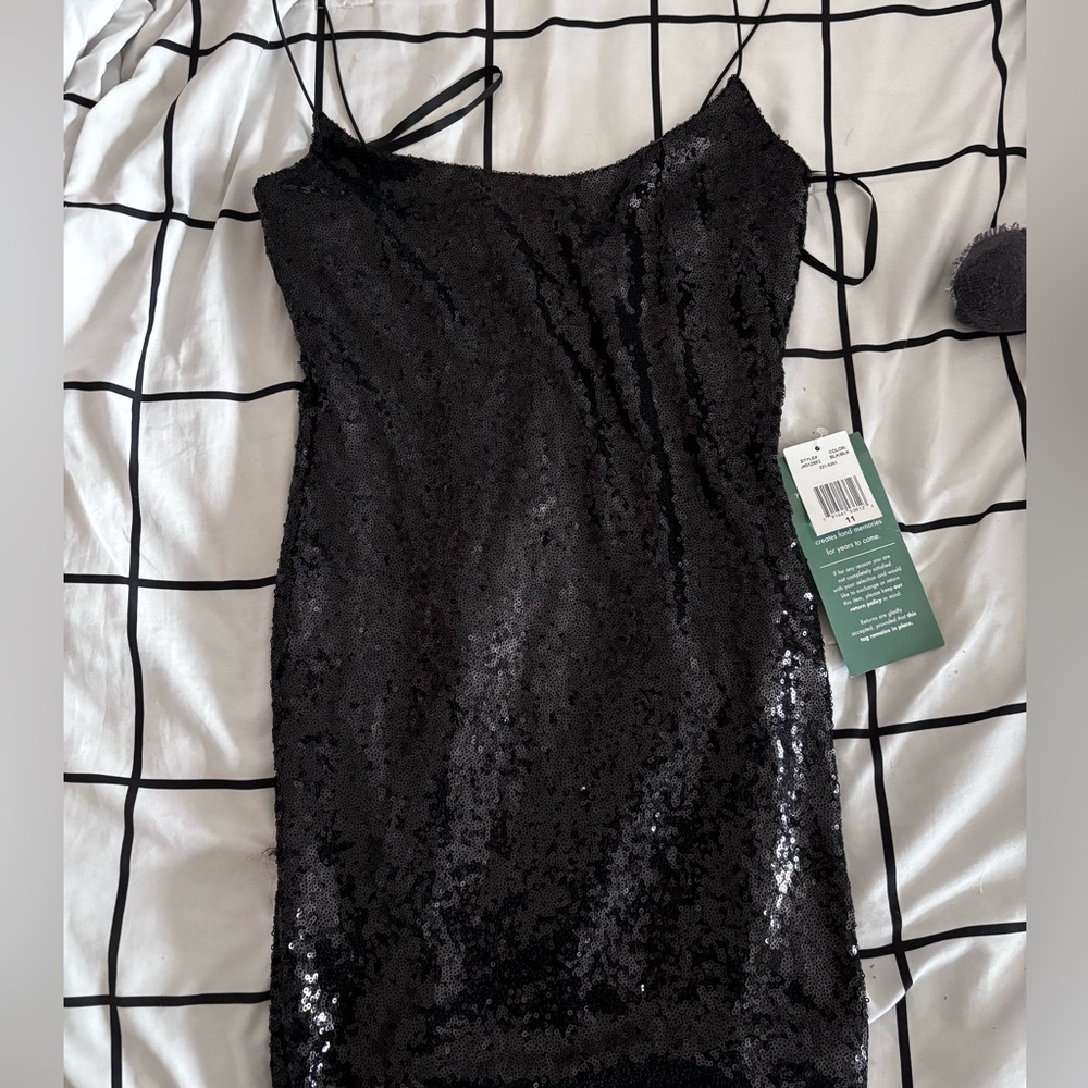 Black Sequin Mini Dress New with tags